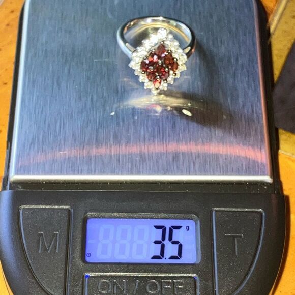 Natural Anthill Garnet Sterling Silver Ring Size 6 - Picture 9 of 9